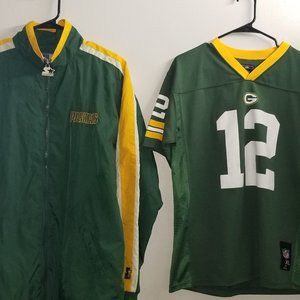 Aaron Rodgers Green bay NFL team apparel youth wind breaker